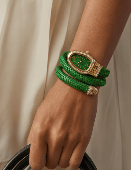 PRE-ORDER-St. Barths La Robe Lucille Serpent Wrap Watch in Green