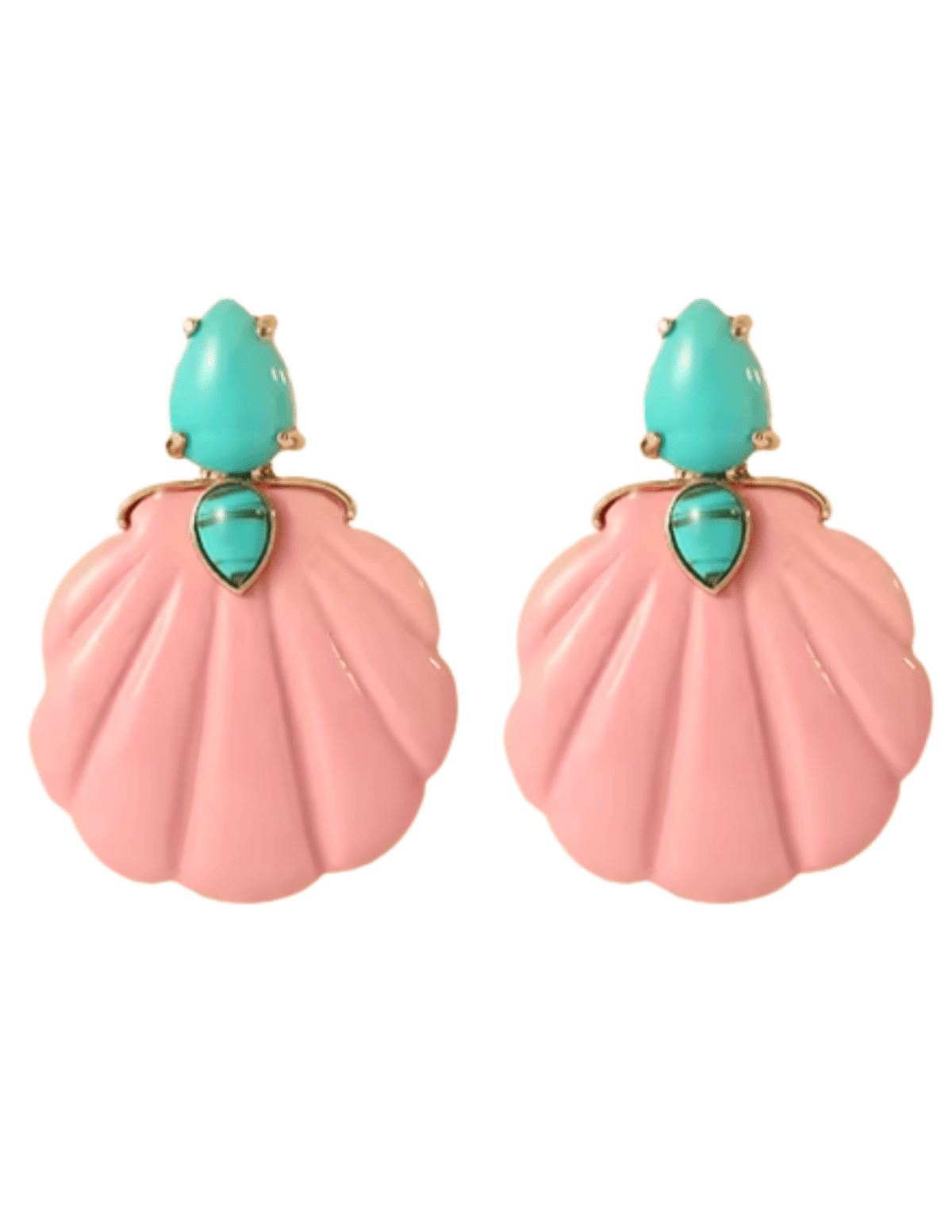 PRE-ORDER-St. Barths La Robe Adrina Turquoise Seashell Earring in Pink