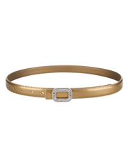 PRE-ORDER-Fleur de Camélia Stella Mini Leather Embellished Belt in Gold