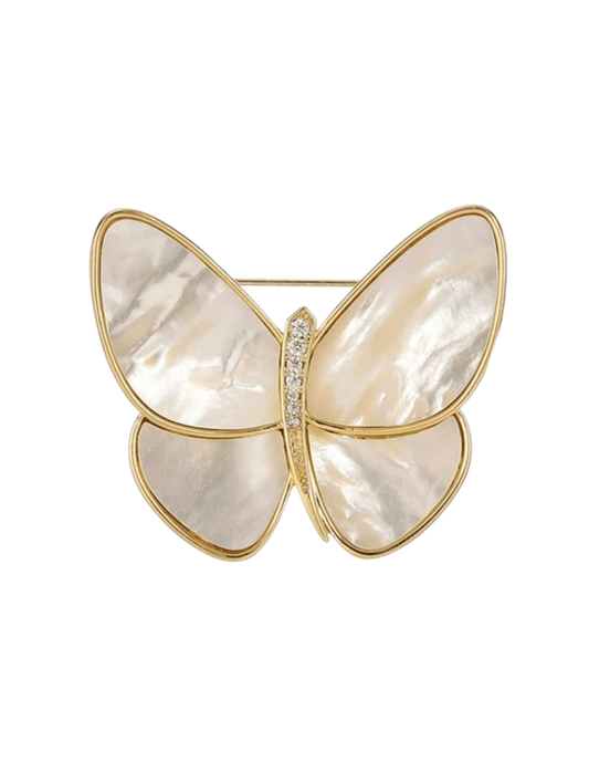 Fleur de Camélia - Fleur de Camélia Tami Mother of Pearl Butterfly Brooch - Buy Online