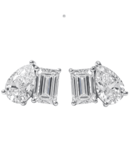 Fleur de Camélia - Fleur de Camélia Toi et Moi Earrings in Silver - Buy Online
