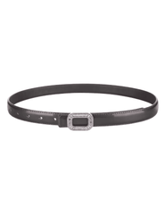 PRE-ORDER-Fleur de Camélia Stella Leather Embellished Belt in Black