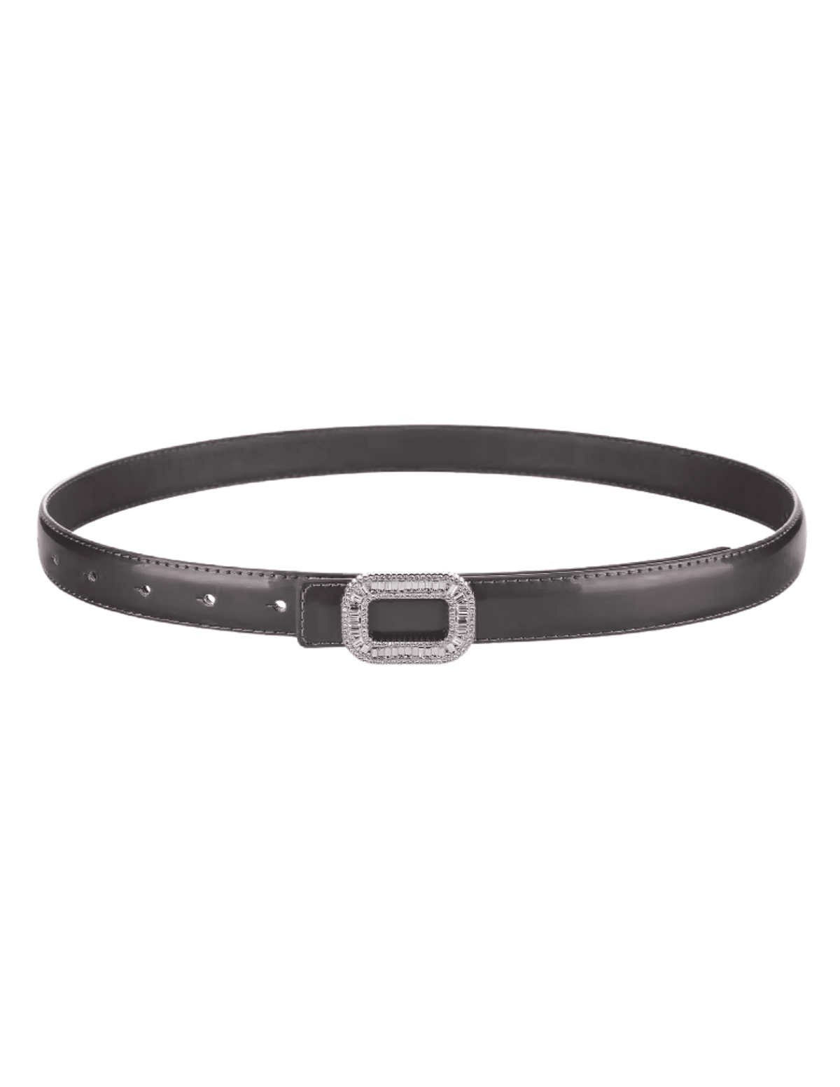 PRE-ORDER-Fleur de Camélia Stella Mini Leather Embellished Belt in Black