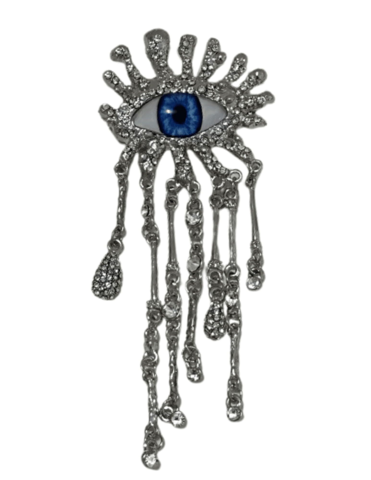 Fleur de Camélia - Fleur de Camélia Gianna Surrealist Eye Drop Brooch in Silver - Buy Online