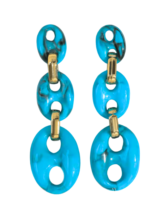 PRE-ORDER-Austin Blaze Portia Pig Nose Resin Earrings in Blue