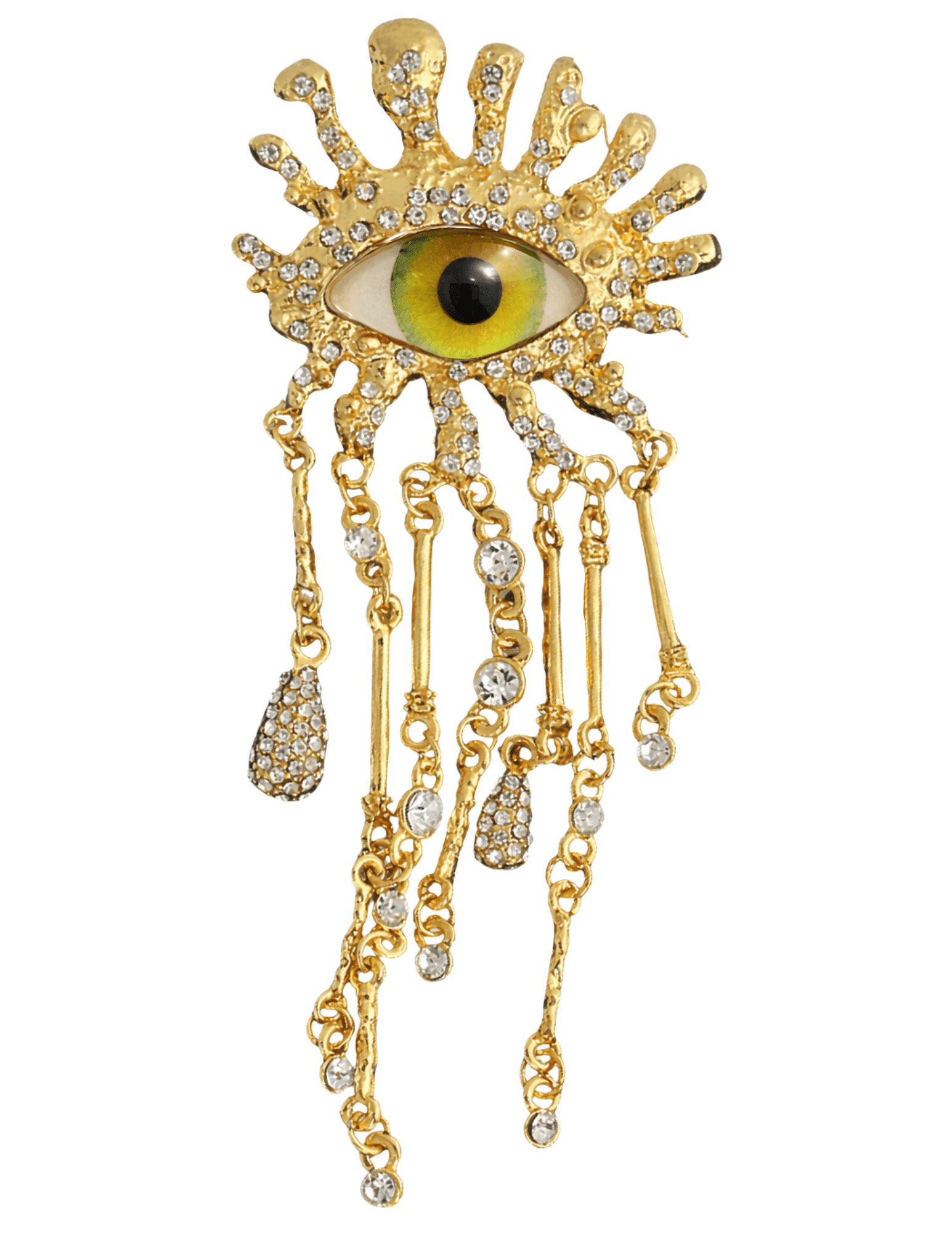 Fleur de Camélia - Fleur de Camélia Gianna Surrealist Eye Drop Brooch in Gold - Buy Online