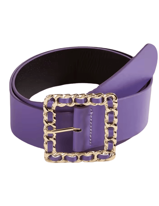 Fleur de Camélia - PRE-ORDER-Fleur de Camélia Sheila Chain Buckle Belt in Purple - Buy Online