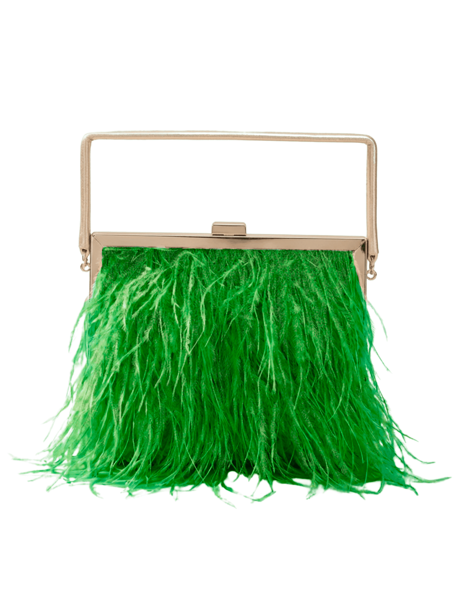 Fleur de Camélia - Fleur de Camélia Jenna Ostrich Feather Handbag in Green - Buy Online