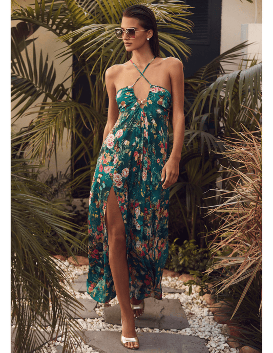 L'Agence - L'AGENCE Geneva Halter Maxi Dress - Buy Online