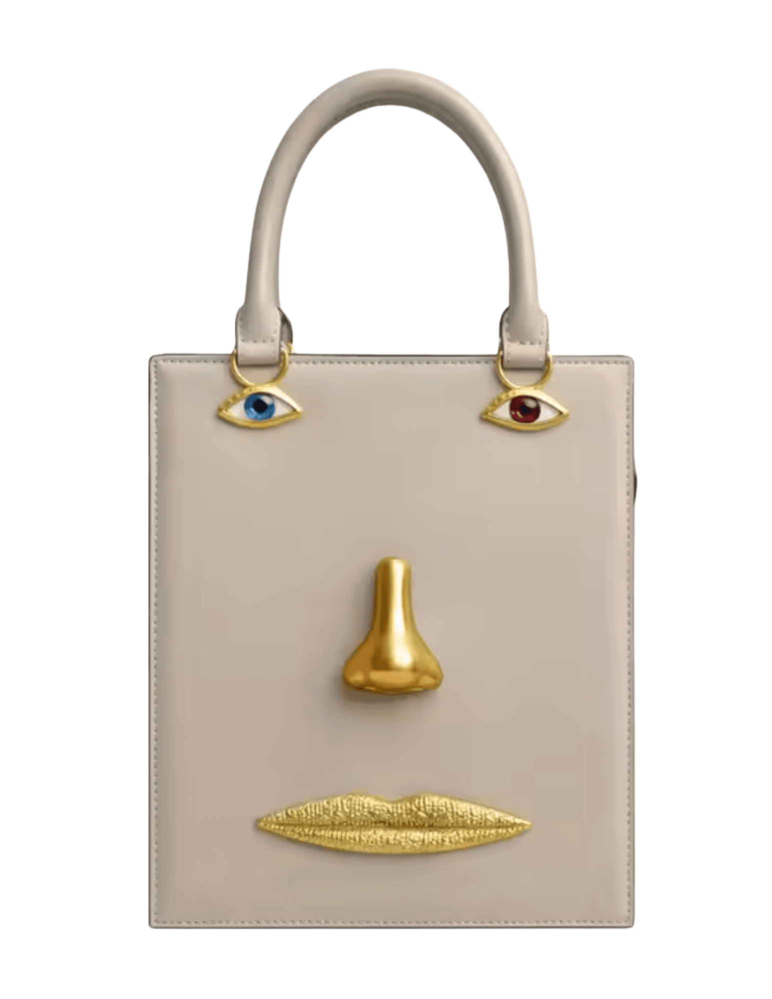 MAISON VERROU - MAISON VERROU Celeste Face Leather Handbag in Taupe - Buy Online