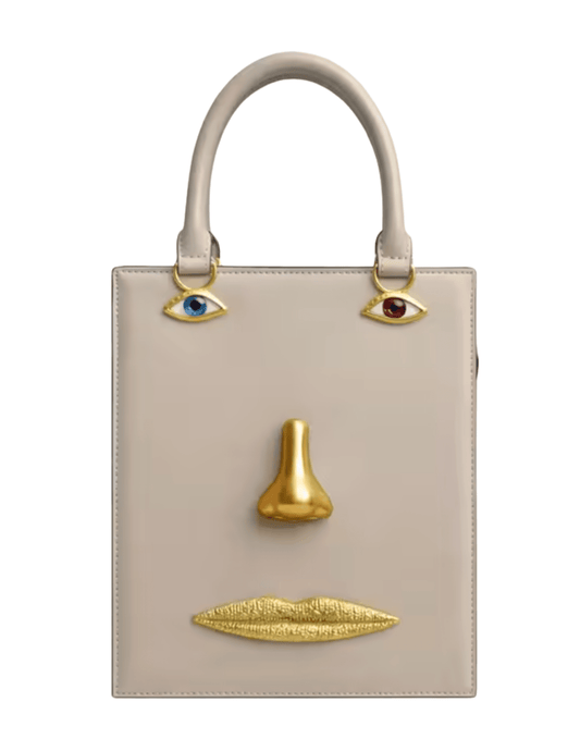 MAISON VERROU - MAISON VERROU Celeste Face Leather Handbag in Taupe - Buy Online