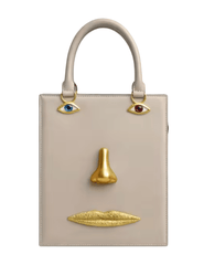 MAISON VERROU - MAISON VERROU Celeste Face Leather Handbag in Taupe - Buy Online