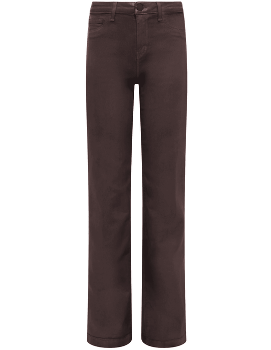 L'Agence - L'AGENCE Scottie Coated High Rise Wide Leg Jeans in Chocolate Coated - Buy Online
