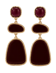 Fleur de Camélia - PRE-ORDER-Fleur de Camélia Lillith Dangle Earrings in Burgundy - Buy Online