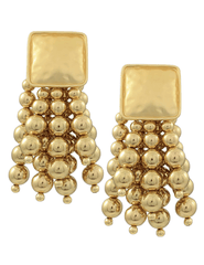 Steven Dann - Steven Dann Hammered Metal Beaded Tassel Earrings - Buy Online