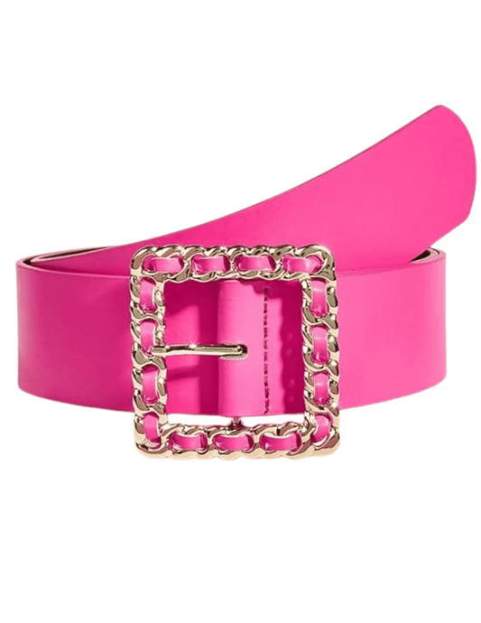 PRE-ORDER-Fleur de Camélia Sheila Chain Buckle Belt in Pink
