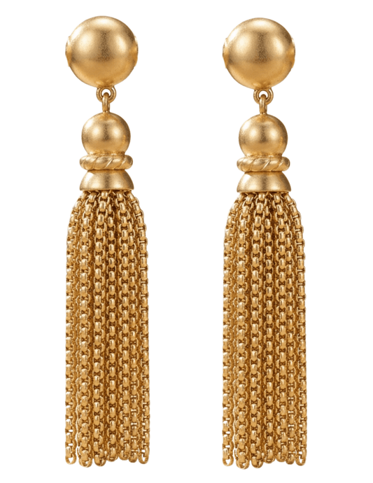 Fleur de Camélia - PRE-ORDER-Fleur de Camélia Remy Chain Tassel Earrings - Buy Online