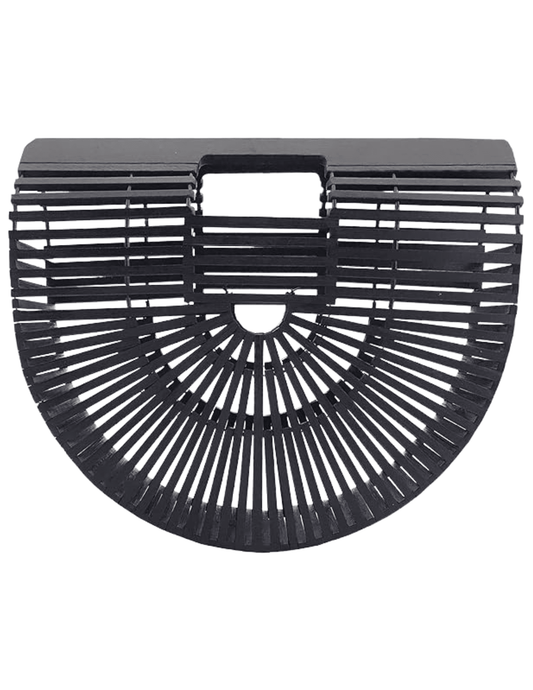 St. Barths La Robe Sol Large Basket Wooden Clutch