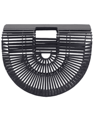 St. Barths La Robe Sol Large Basket Wooden Clutch