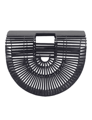 St. Barths La Robe Sol Basket Wooden Clutch