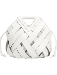 Austin Blaze Daphne Woven Top Handle Bag in White