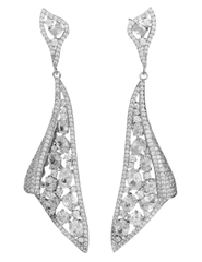 Fleur de Camélia - Fleur de Camélia Amelia Ribbon Earrings in SIlver - Buy Online