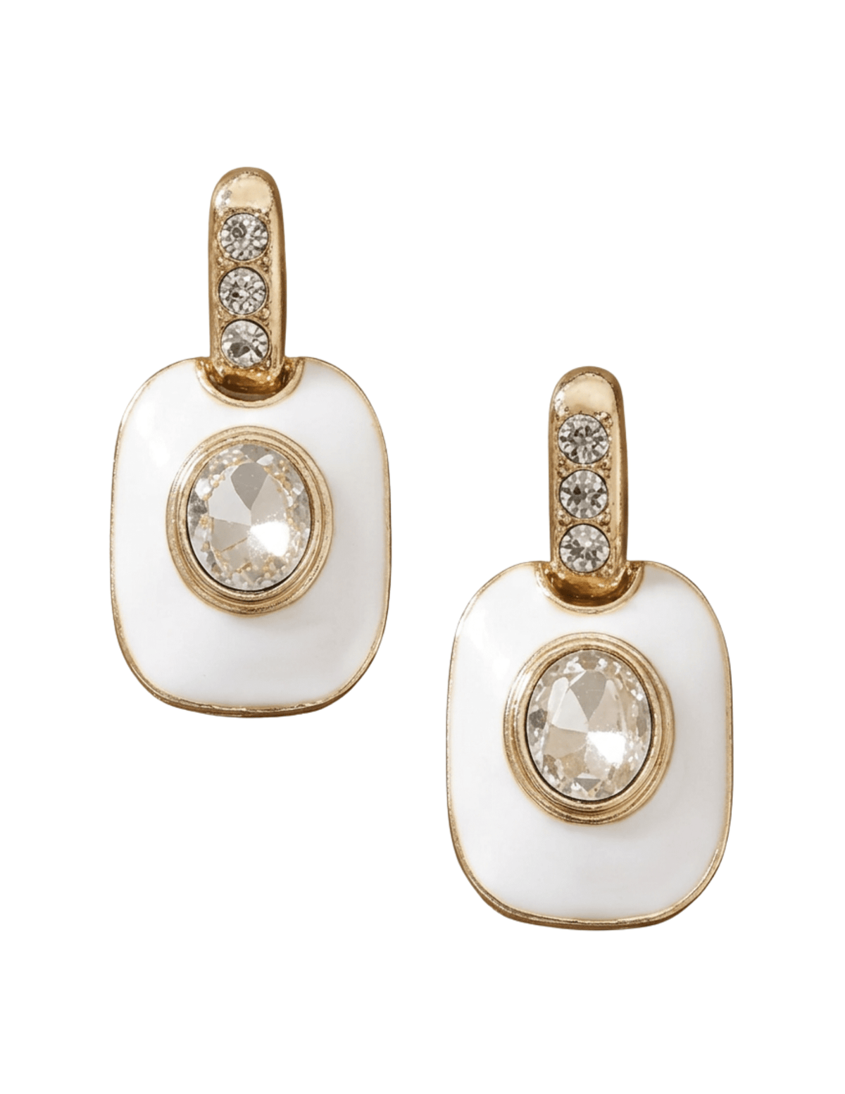 Fleur de Camélia - PRE-ORDER-Fleur de Camélia Greta Geometric Earrings in White - Buy Online
