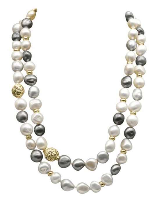 Fleur de Camélia Mer Freshwater Pearl Necklace in Ivory Multi