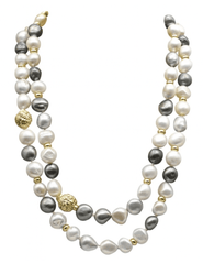 Fleur de Camélia Mer Freshwater Pearl Necklace in Ivory Multi