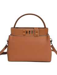 Austin Blaze Palmer Leather Top Handle Bag in Saddle