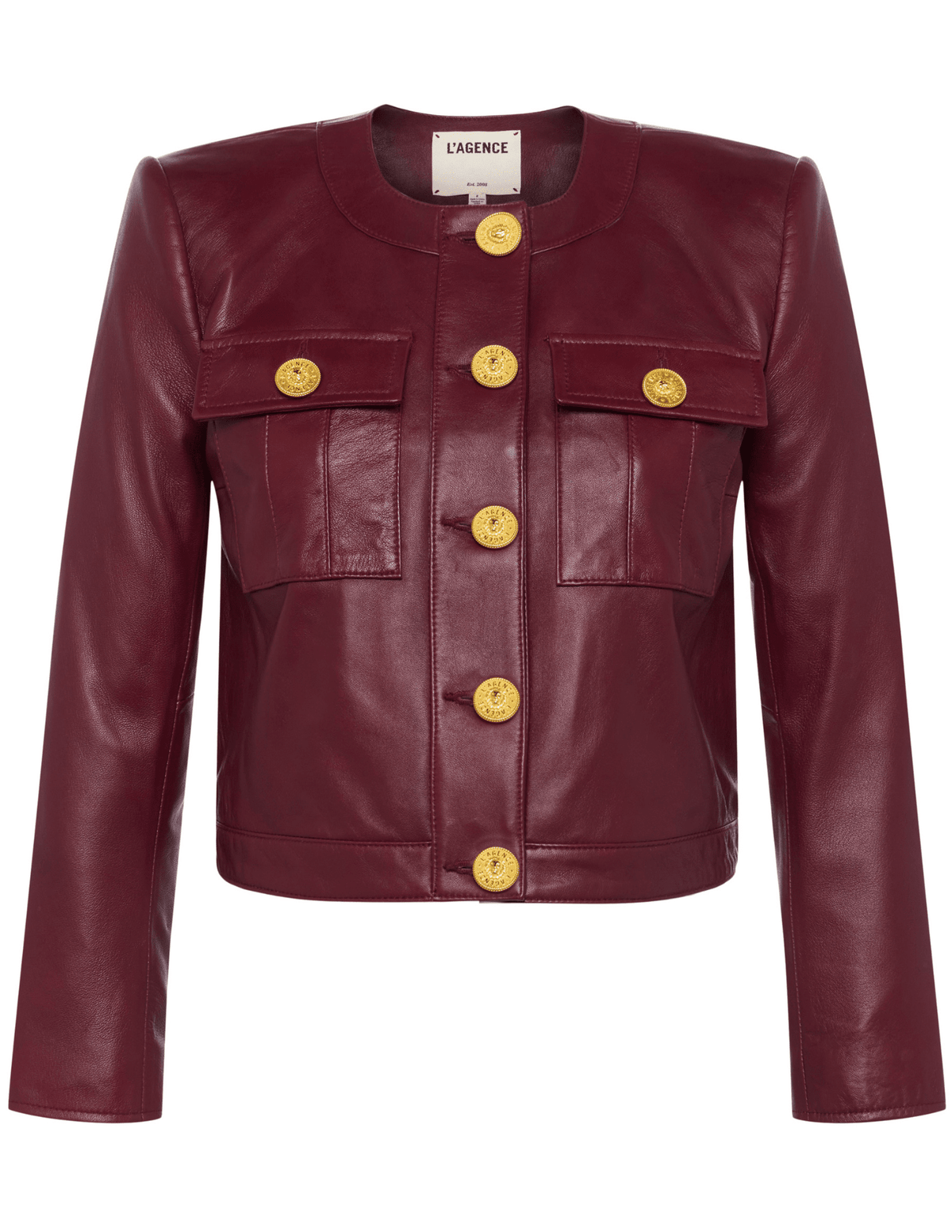 L'Agence - L'AGENCE Deidra Collarless Leather Jacket - Buy Online