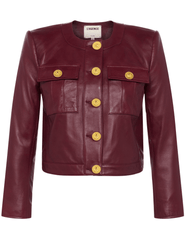 L'Agence - L'AGENCE Deidra Collarless Leather Jacket - Buy Online