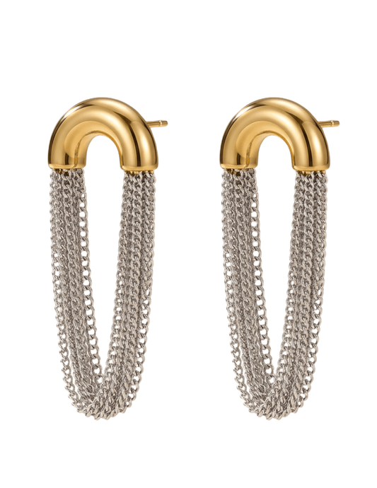 Austin Baze Cleo Two-Tone Chain Earrings | Steven Dann