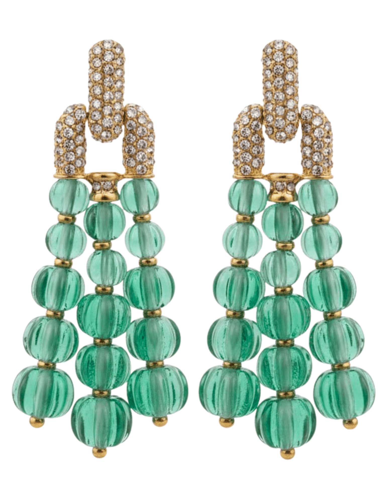 Austin Blaze Adele tassel earrings in gold and green
