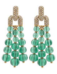 Austin Blaze Adele tassel earrings in gold and green