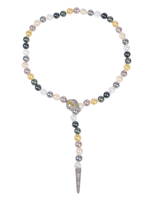 Austin Blaze Ainsley Pearl Serpent Lariat Necklace | Steven Dann