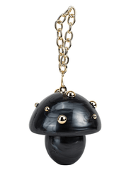 Austin Blaze Amanita Acrylic Clutch in black/gold with mushroom-inspired silhouette