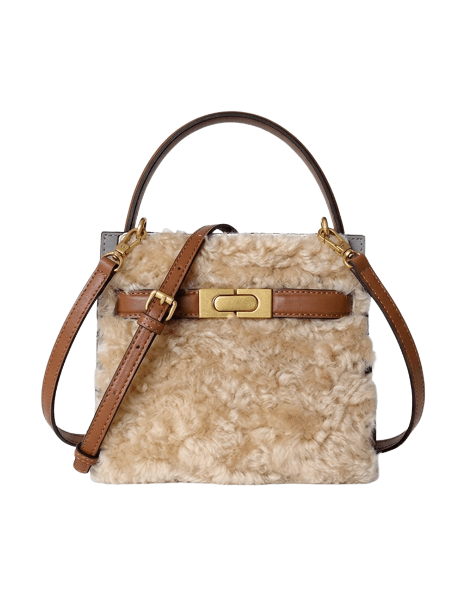 Austin Blaze Audrey Sherpa Top Handle Bag with strap shown