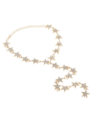 Austin Blaze Aurora Choker Lariat Necklace in gold with star rhinestone details