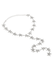 Austin Blaze Aurora Choker Lariat Necklace in Silver