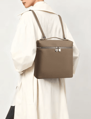 Austin Blaze Bernice Leather Convertible Bag in Elephant Grey s worn as backpack