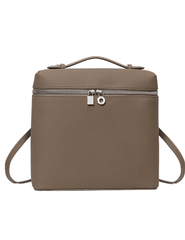 Austin Blaze Bernice Leather Convertible Bag in Elephant Grey front view with straps