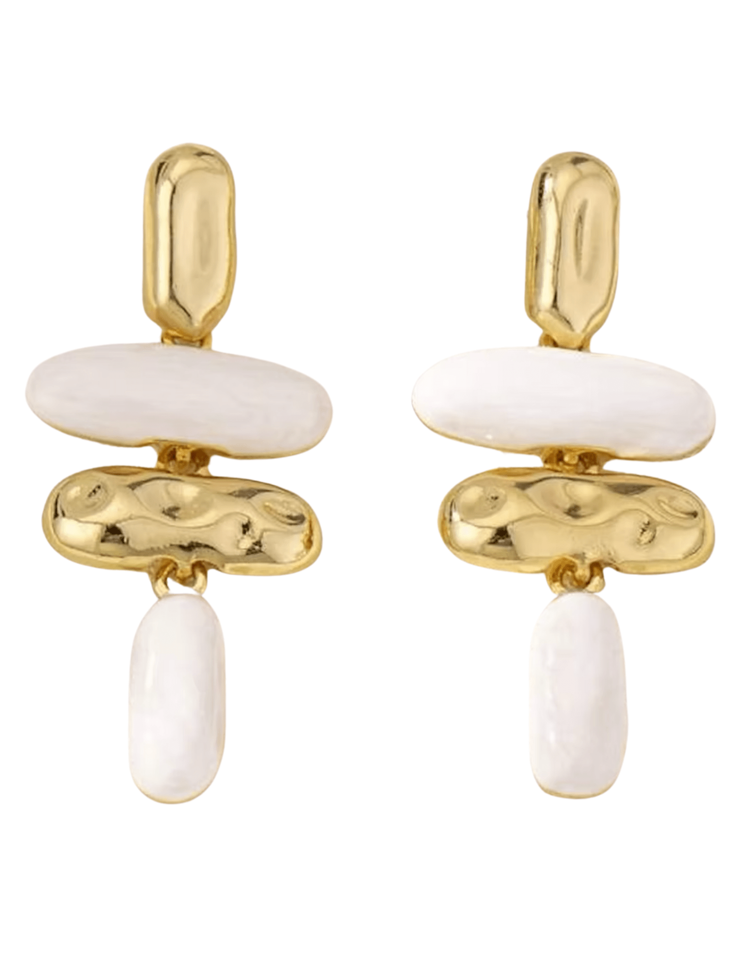 Austin Blaze Chelsea Abstract Dangle Earrings in gold and white