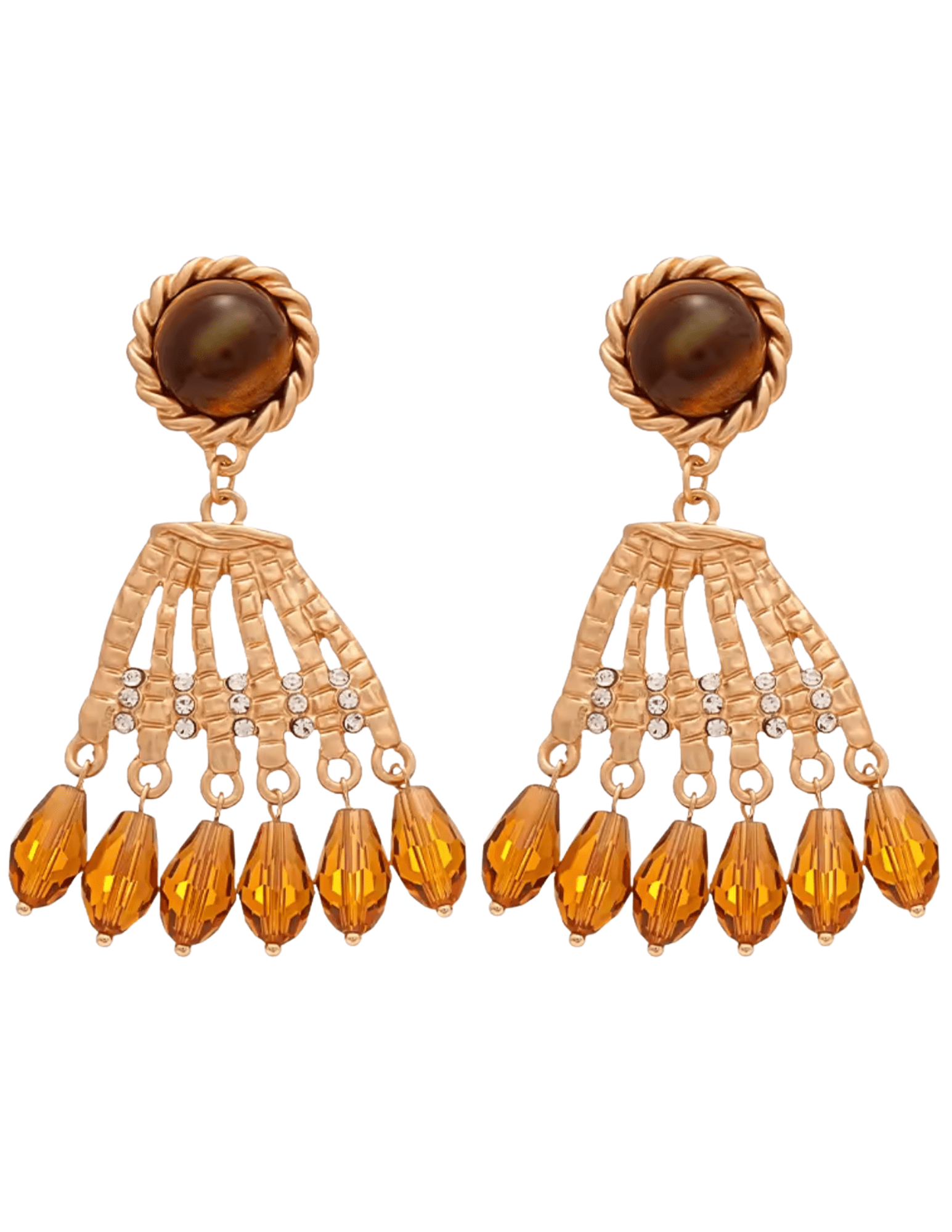 Austin Blaze Dakota Gold & Brown Statement Earrings