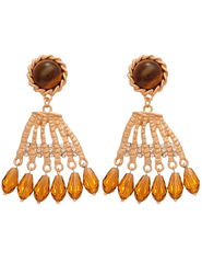 Austin Blaze Dakota Gold & Brown Statement Earrings