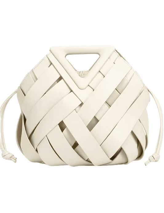 Austin Blaze Daphne woven ivory top handle handbag