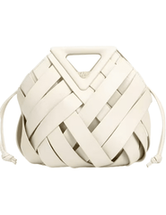 Austin Blaze Daphne woven ivory top handle handbag