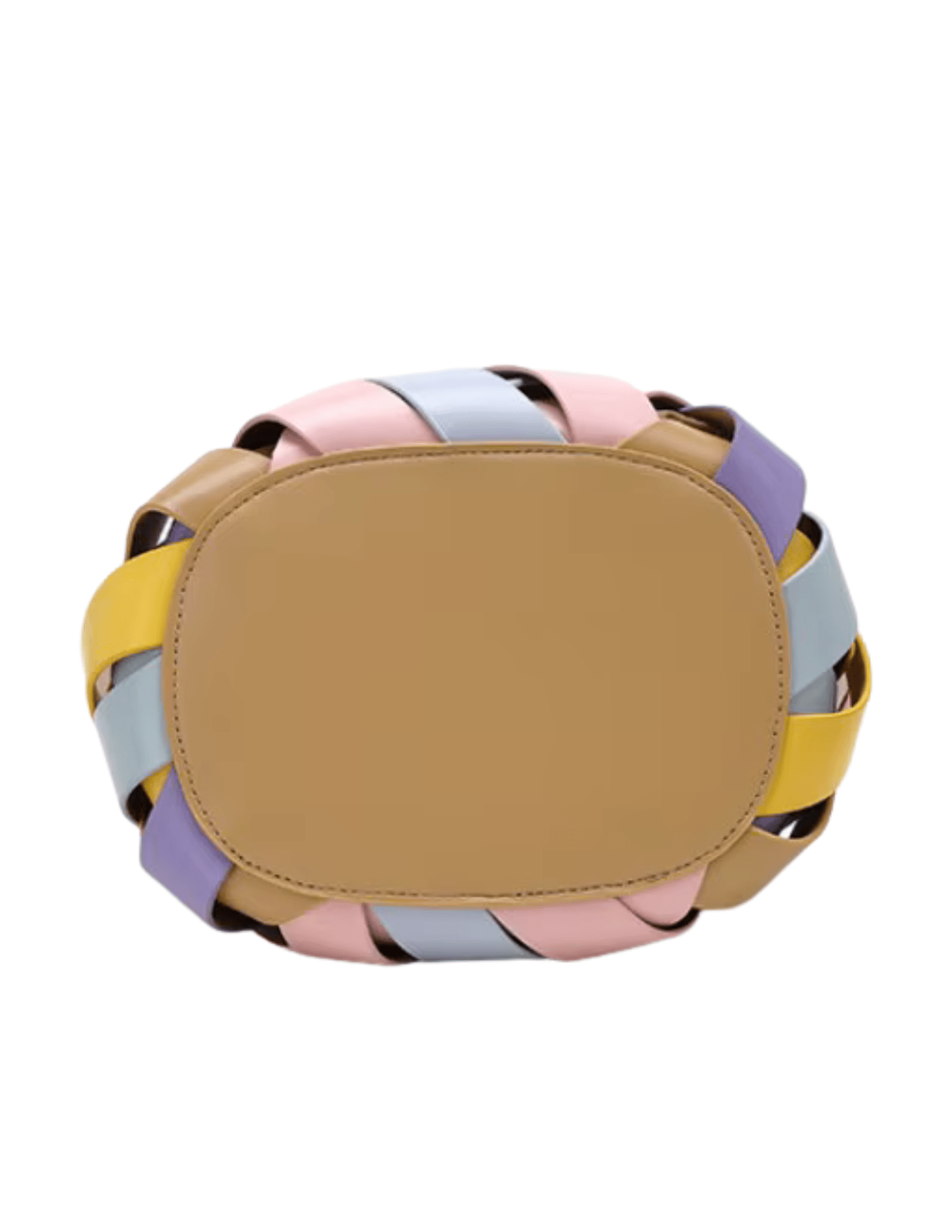 Austin Blaze Daphne pastel multi woven leather handbag bottom view