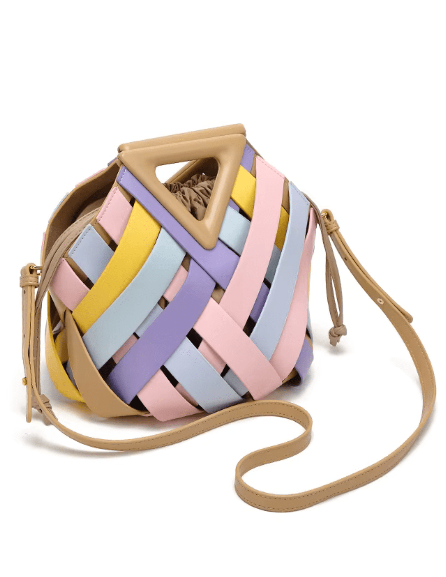 Austin Blaze Daphne pastel multi woven leather crossbody top handle bag