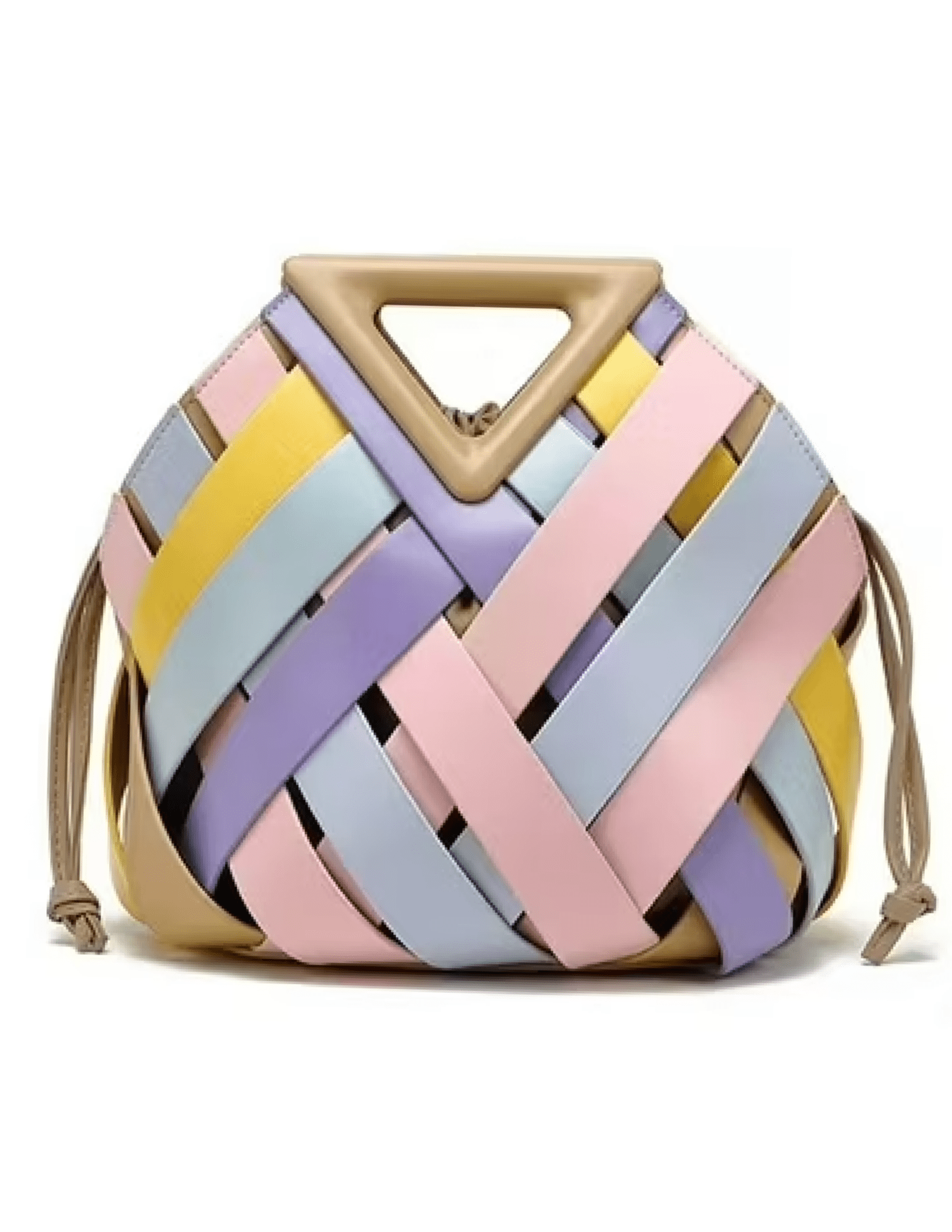 Austin Blaze Daphne pastel multi woven leather top handle handba
